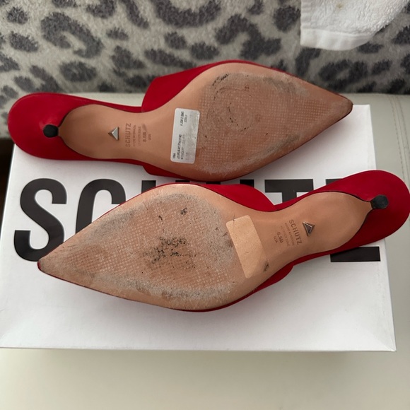 SCHUTZ Vibrant Red Women's Mules - Picture 3 of 6
